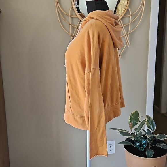 Betsey Johnson Performance Heathered Mustard Cowl Neck Hoodie Sz L‎ - Picture 5 of 14